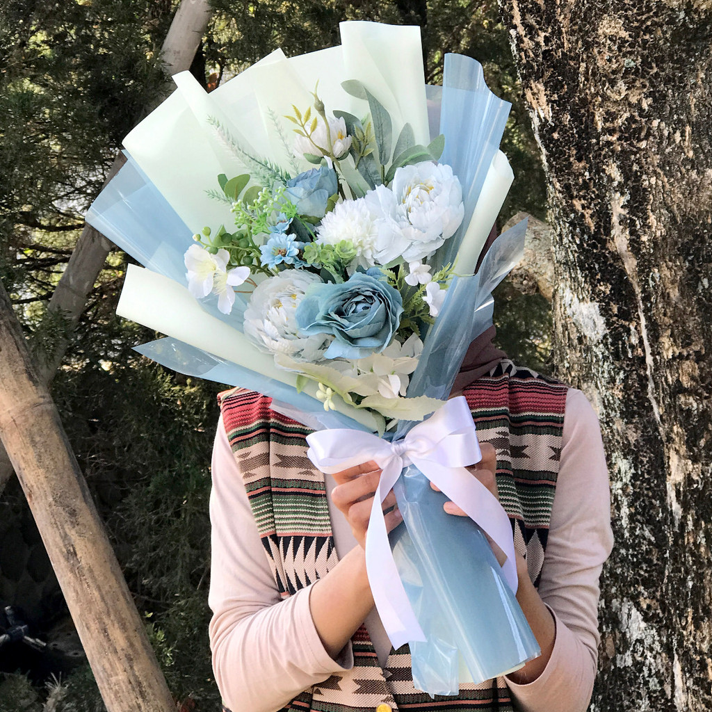 Jual Buket Artificial Bunga Dove Bouquet Flower Imitasi Wedding