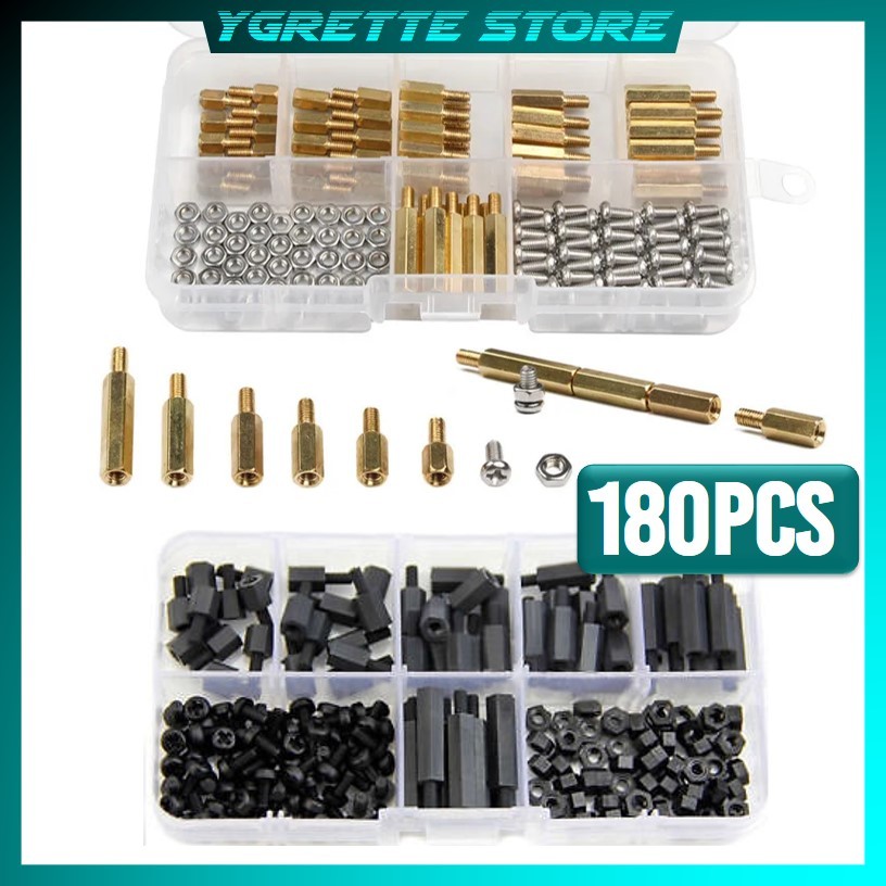 Jual YGRETTE - M3 Nylon Standoffs Hex Spacers Screws Nuts PCB ...