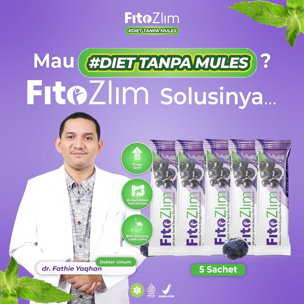 Jual FITOZLIM Fiber Minuman Rendah Kalori - Serbuk Rasa Blackcurrant ...