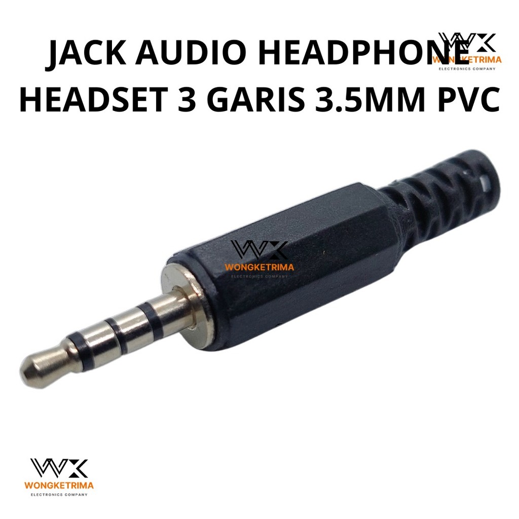 Jual JACK AUDIO HEADPHONE HEADSET 3 GARIS 3.5MM MALE PVC JACK AUDIO