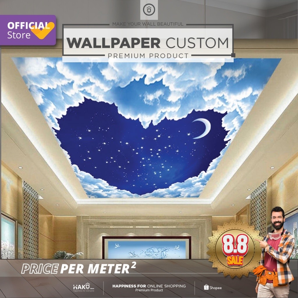 Jual Sticker Plafon Custom Ruang Tamu | Gambar Langit dan Luar Angkasa ...