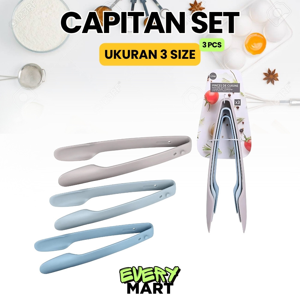 Jual Set 3 in 1 Penjepit Jepitan Capitan Capit Kue Roti Makanan Plastik ...