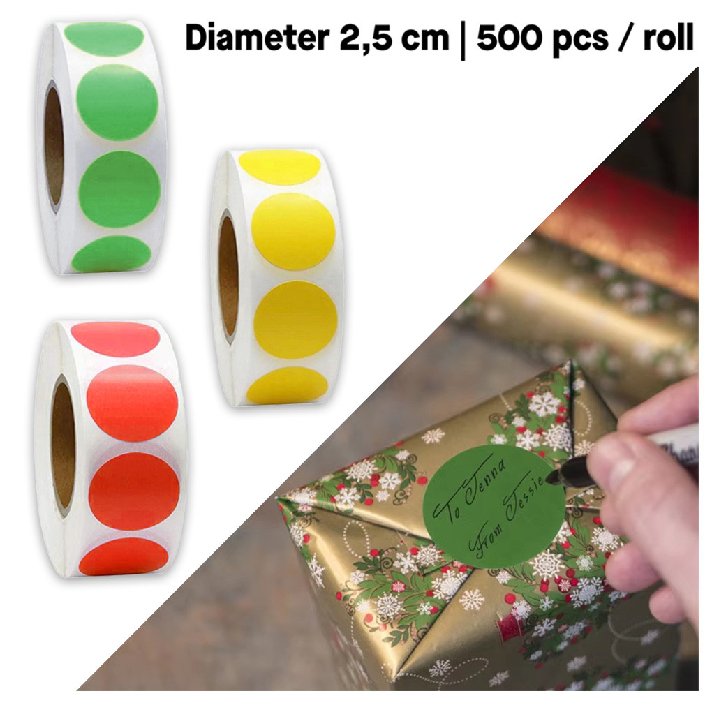 Jual 500pcs/roll Label Sticker Bulat 25mm Dot Marker Thermal Print ...
