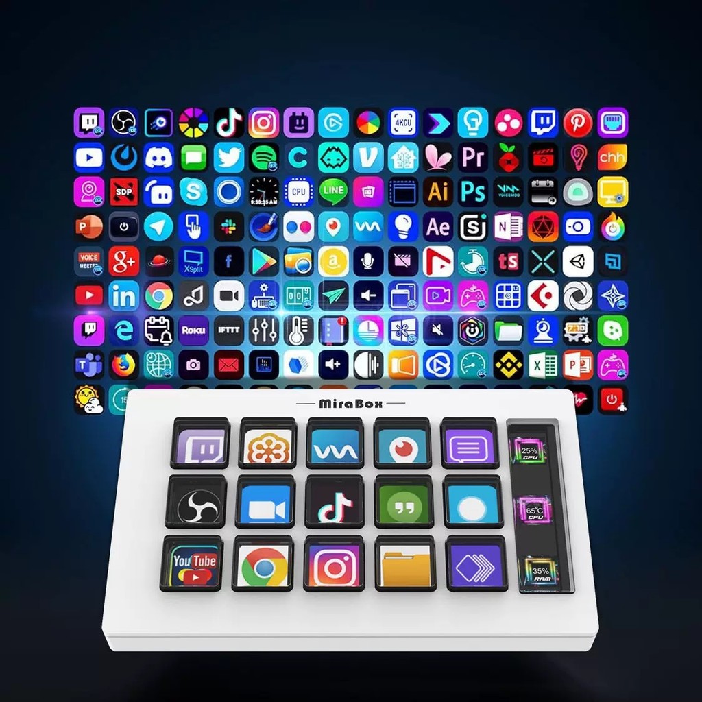 Jual New Visual Stream Deck Keyboard Lcd Button 15 Keys Live Content ...