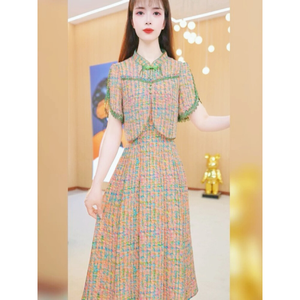 Jual FADFAD Gaun Lengan Pendek Gaya Elegan Dengan Warna Kontras Model ...