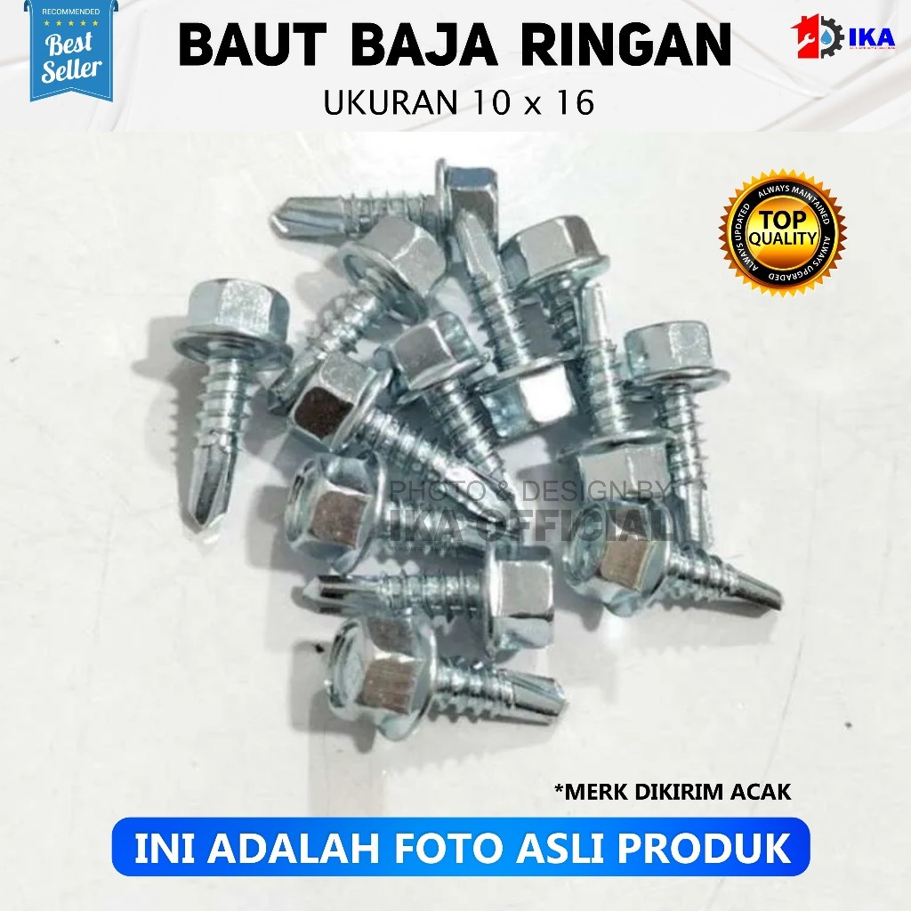 Jual Baut baja ringan l baut Skrup Baja Ringan 10x16 Harga Termurah ...