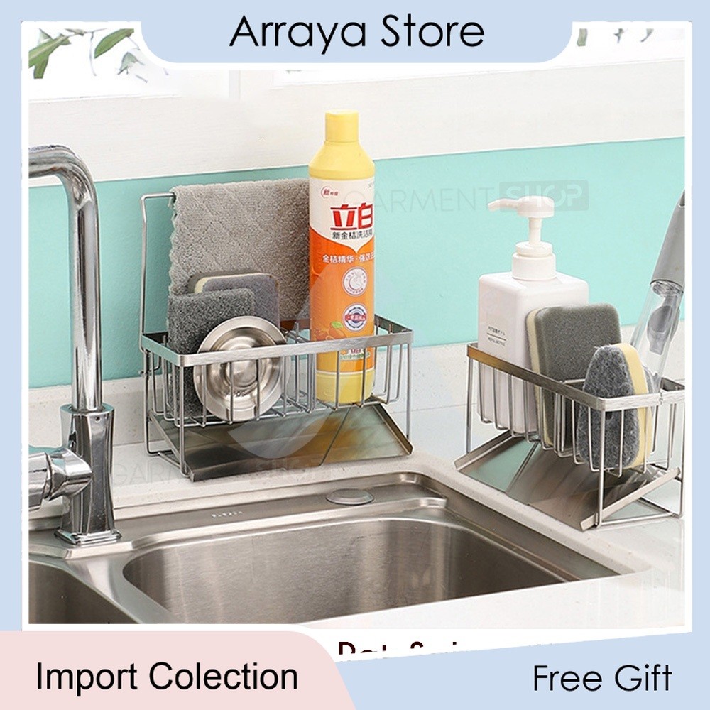Jual Keranjang Tempat Tirisan Sponge Sabun Rak Gantungan Lap Wastafel ...