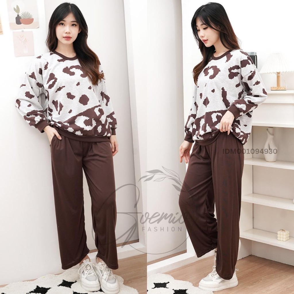 Jual iLook LD 120 One Set Motra Setelan Rajut Knit Combi Atasan Motif ...