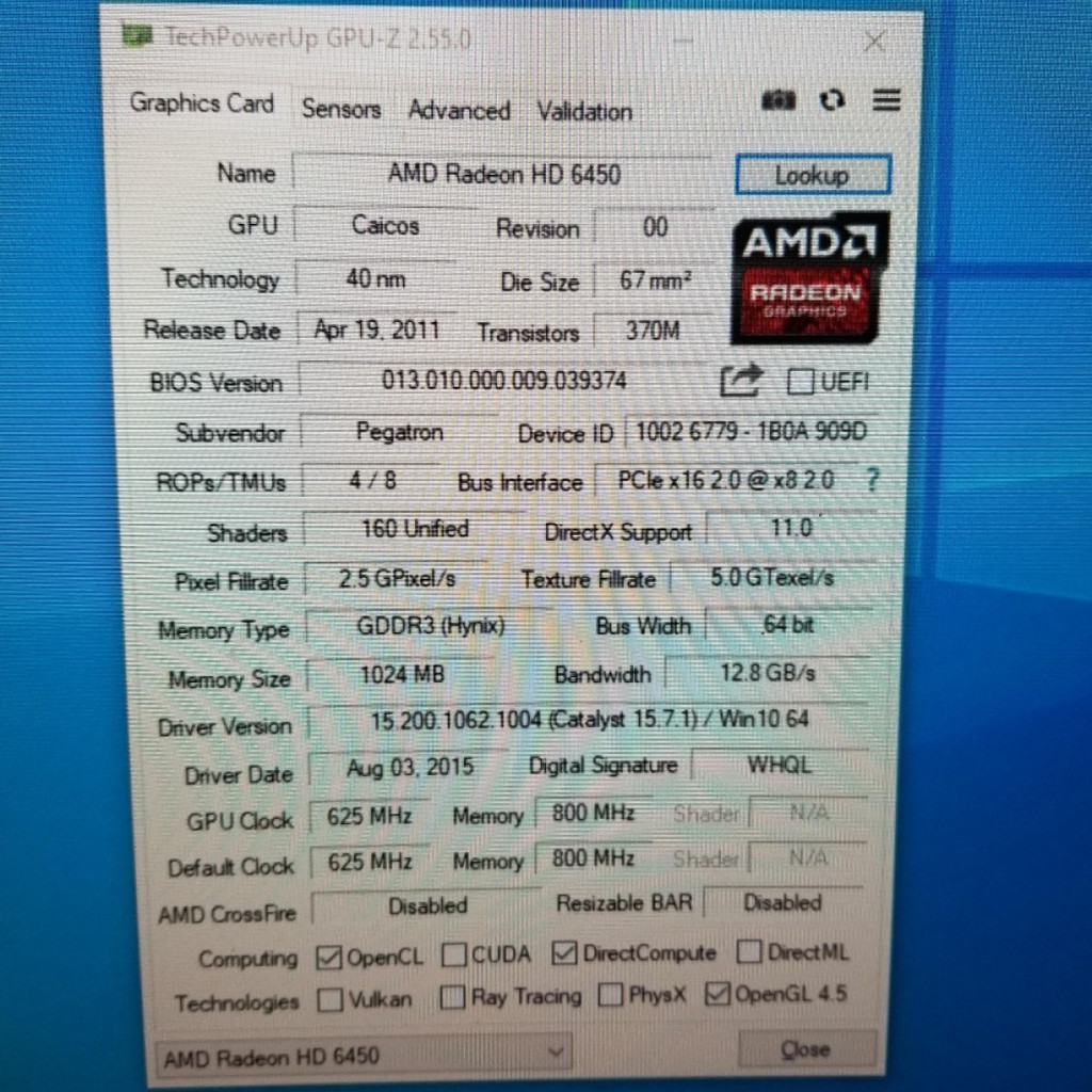 Jual PEGATRON Radeon HD 6450 HD6450 512MB GDDR3 64 Bit T1 | Shopee ...