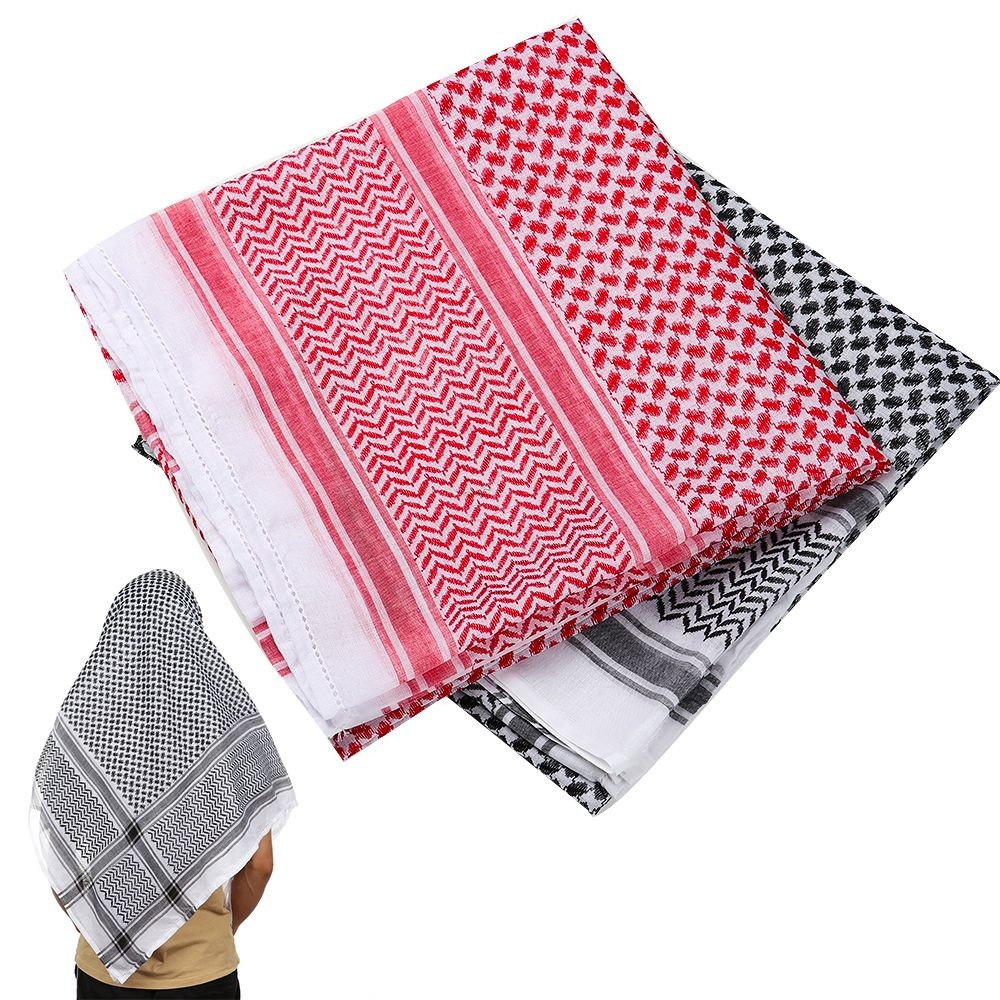 Jual Islamic Traditional Costumes Plaid Shawl Muslim Shemagh Scarf Arab ...