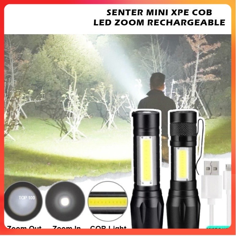 Jual [MDP] SENTER MINI XPE COB LED ZOOM SUPER TERANG SWAT POLICE LIGHT ...