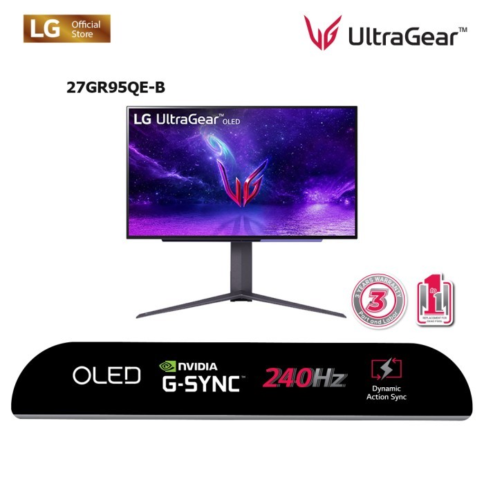 Jual LG UltraGear OLED 27GR95QE-B QHD 240Hz with NVIDIA G-SYNC | Shopee ...