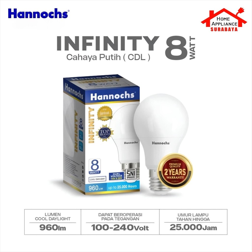 Jual Hannochs Lampu Bohlam Led Infinity W Watt Cahaya Putih K Shopee Indonesia