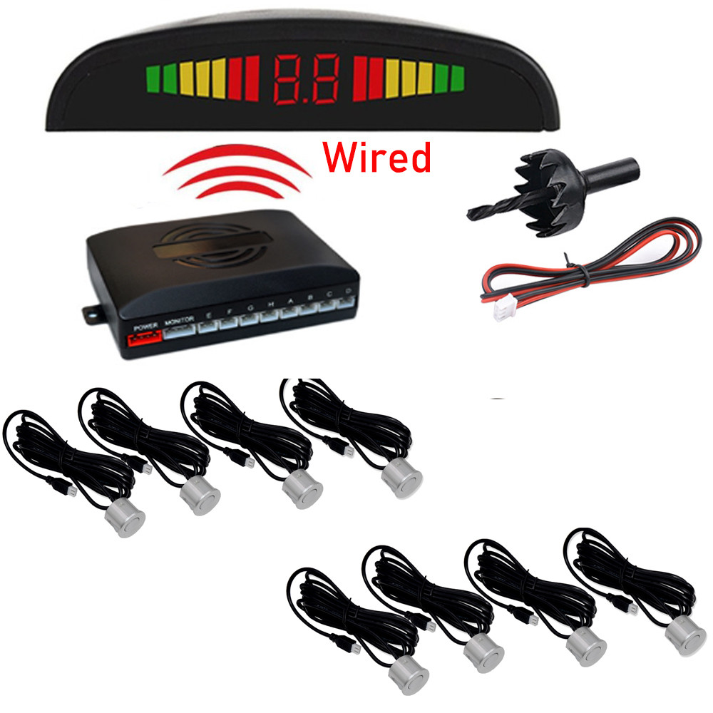 Jual Universal Car Parktronic Parking Radar with 8 Sensors LED Display ...