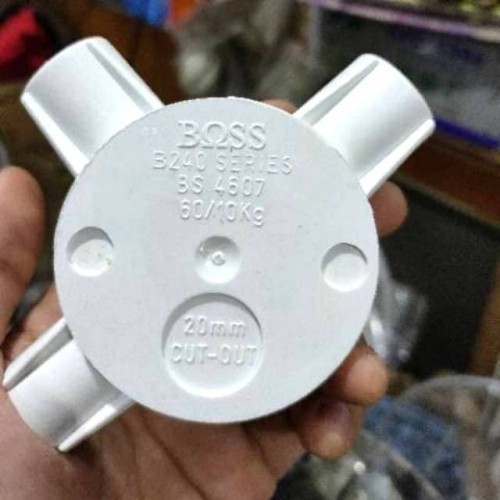 Jual T doos cabang 3 Boss 20mm Putih / 3 Lubang 20mm T Dus Pipa BOSS ...