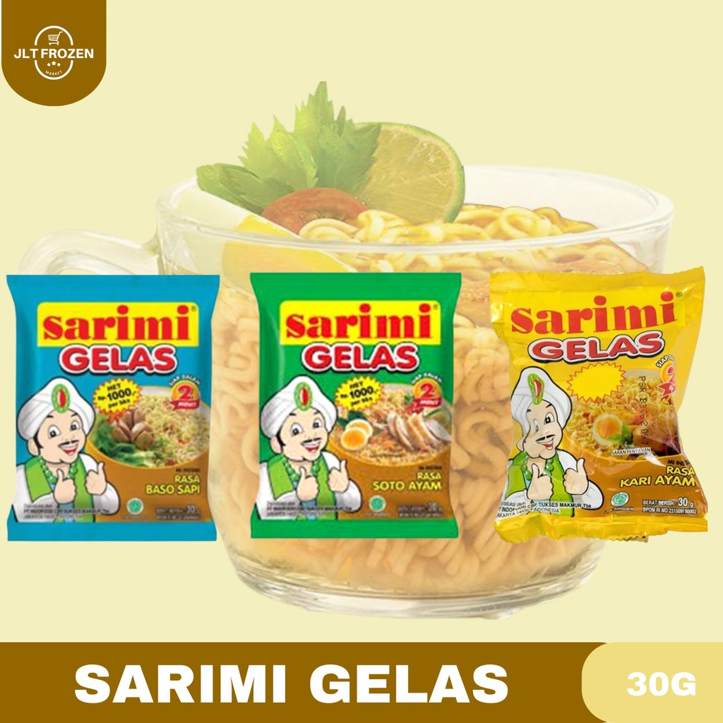 Jual Sarimi Gelas Kemasan 30g 1RCG/10PC Rasa Baso Sapi / Soto Ayam ...
