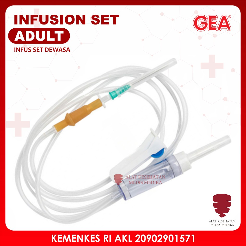 Jual GEA Selang Infus Dewasa Infusion Set Adult Gea Single Use ...
