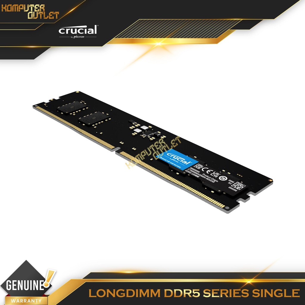 Jual Crucial DDR5 32GB (1x32GB) 5600 Mhz CL46 Ram Komputer Long-Dimm ...