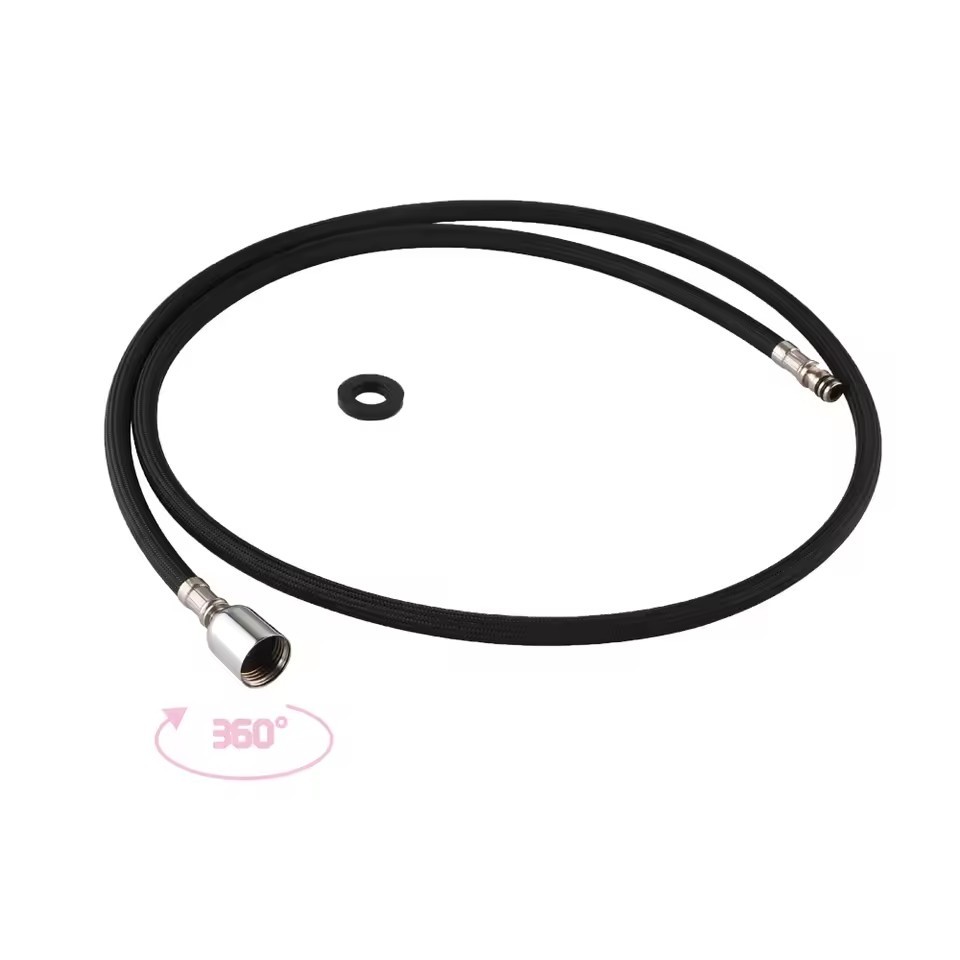 Pfister 9510860 Nylon Kitchen Sink Faucet Hose – Black, M15x1MM To G1/2, Pull-Down & Pull-Out Replacement, Leak-Proof