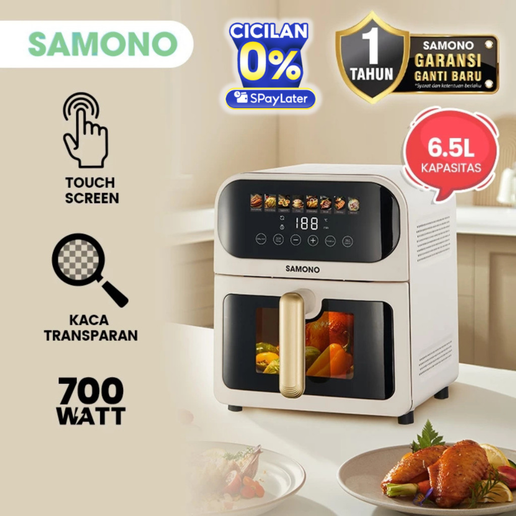 Jual SAMONO Air Fryer Oven Touch Screen 6,5 Liter Low Watt Body Metal ...