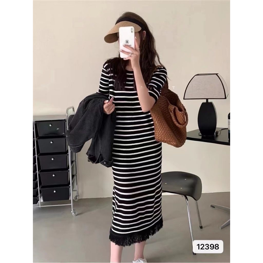midi dress rajut knit import Knit Midi Dress
