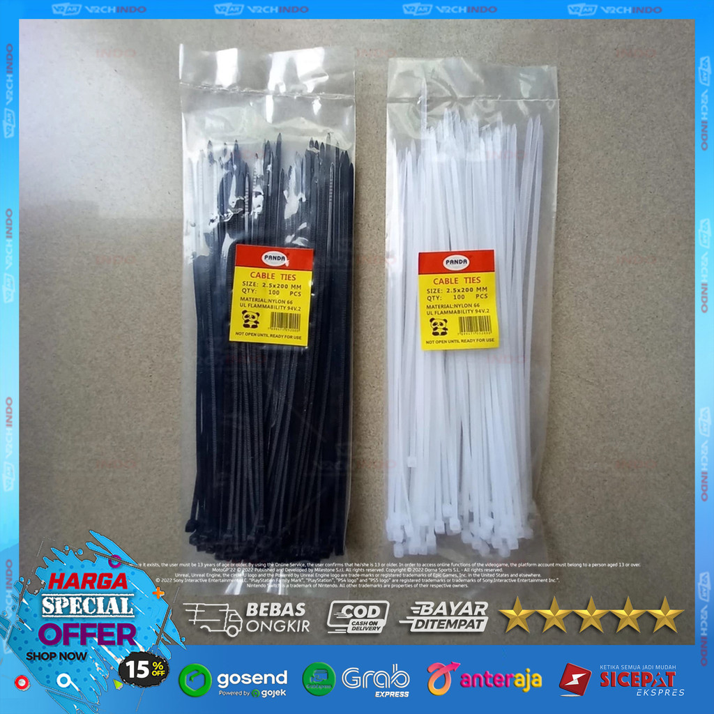 Jual Kabel Ties Zip Lock Cable Organizer Ripet Nylon Cable Tie Nilon ...