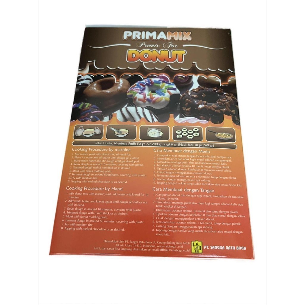 Jual PRIMAMIX / PRIMA MIX DONUT / TEPUNG DONAT / PREMIX DONAT 450 GR ...