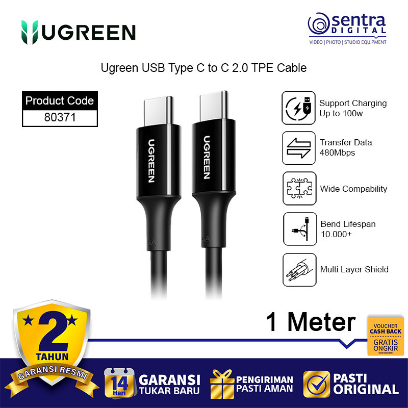 Jual Ugreen Kabel Data USB Type C to C Fast Charging PD QC 100W Cable ...