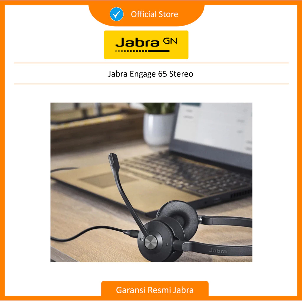 Jabra Engage 65 Stereo Headset Wireless for Desk Phone and Softphone (9559-553-117) + Headset Base for Charging