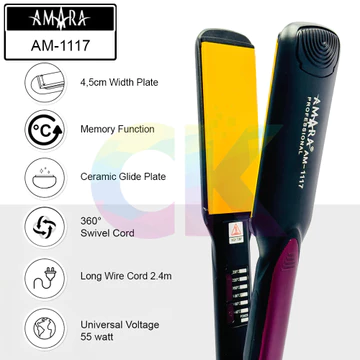 ( ) AMARA AM 1117 Ceramic Glide Plate Hair Straightener Catokan Rambut CK