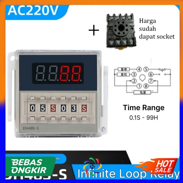 Jual Program Digital Timer Switch Relay 220V - D H 4 8 S - S | Shopee ...