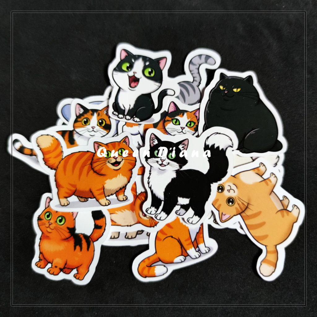Jual Stiker Kucing Lucu Isi 19 Pcs Stiker Kertas Gambar Kucing Oyen ...
