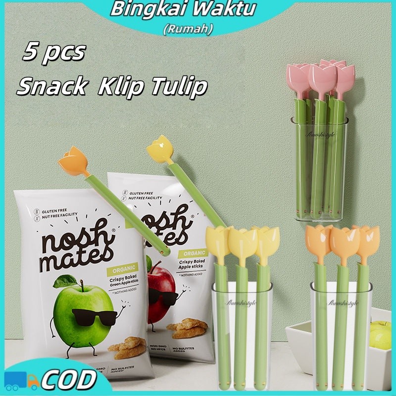 Jual Jepitan Plastik Snack Klip Tulip / Penjepit Snack Klip 5Pcs / Klip ...