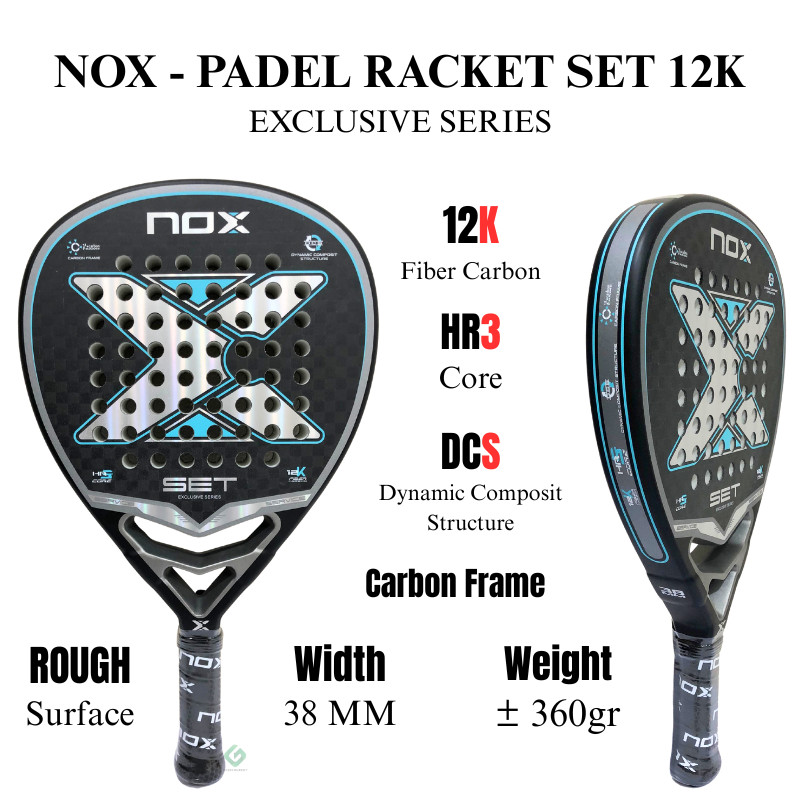 Jual Raket Padel NOX Set Exclusive Series 12K Padle Racket Carbon 12K ...