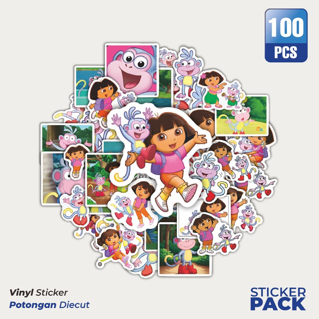Jual Super Hemat! 100 PCS Stiker Kartun Boots Dora the Explorer ...