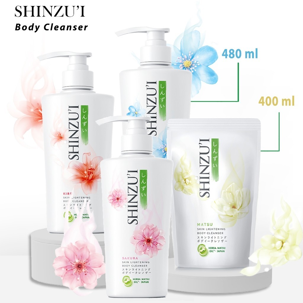 Jual Shinzu'i Skin Lightening Body Cleanser 180mL 225mL 400mL 480 mL ...