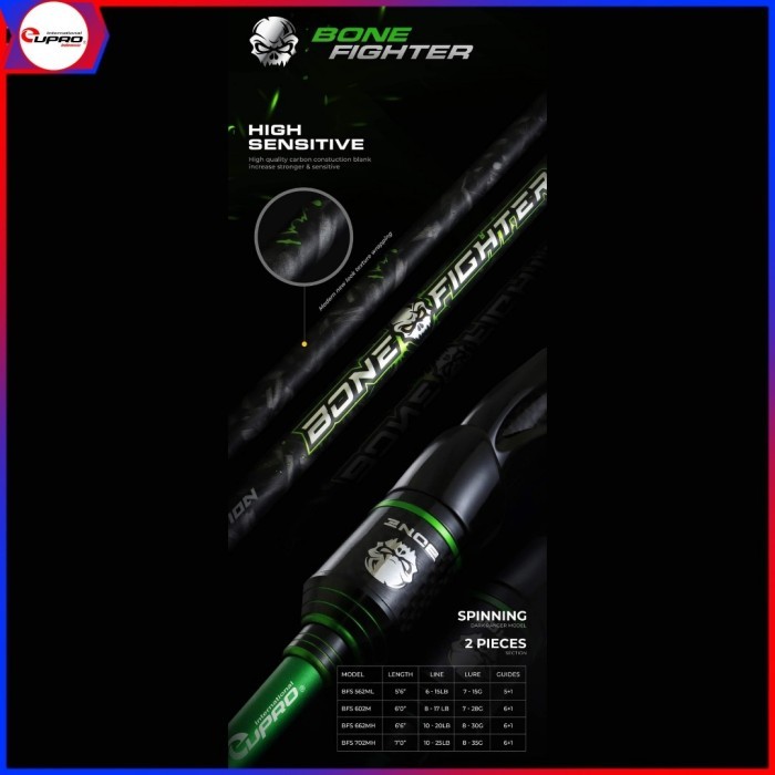 Jual EUPRO BONE FIGHTER BFS562ML-602M-662MH-702MH | SPIN CASTING ...