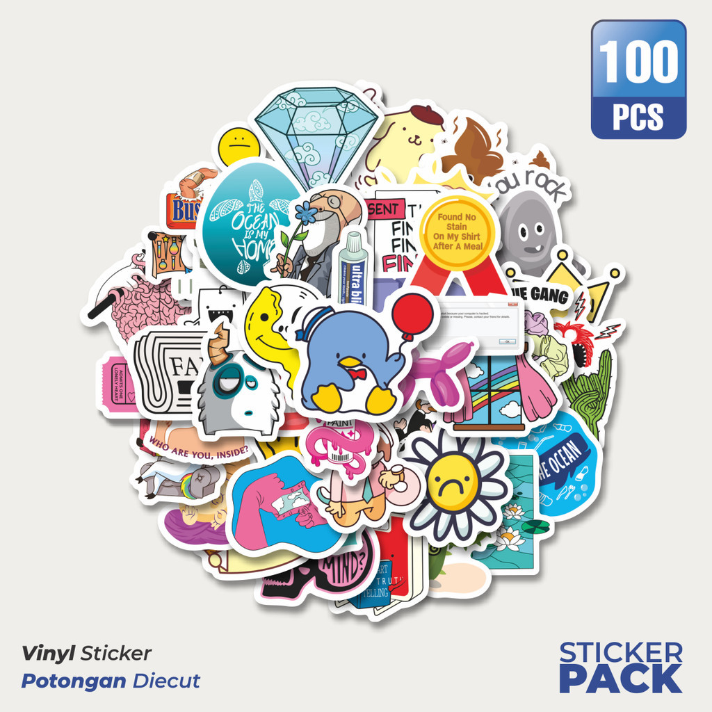 Jual 100 PCS STIKER Noob Pack Waterproof Aesthetic- Untuk Laptop, Motor ...