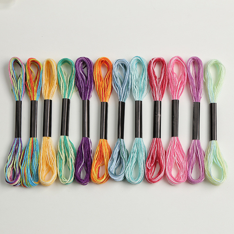 Jual Cross Stitch Embroidery Floss Dyeing Line Threads DIY Weave ...