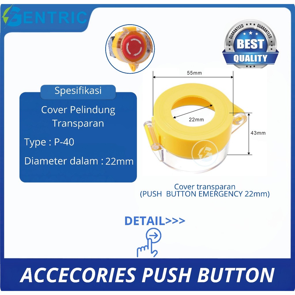 Jual ACCESORIES PUSH BUTTON / COVER / TUTUP TRANSPARAN PUSH BUTTON ...