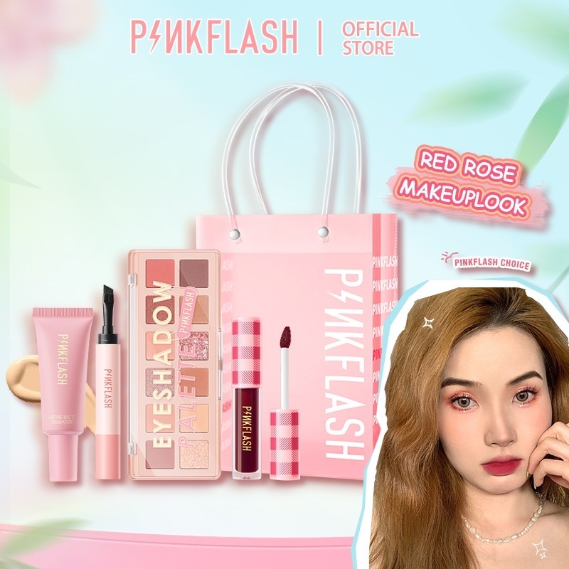 Jual PINKFLASH Makeup Set Gift Set 5 PCS Set 12 Shades Eyeshadow ...
