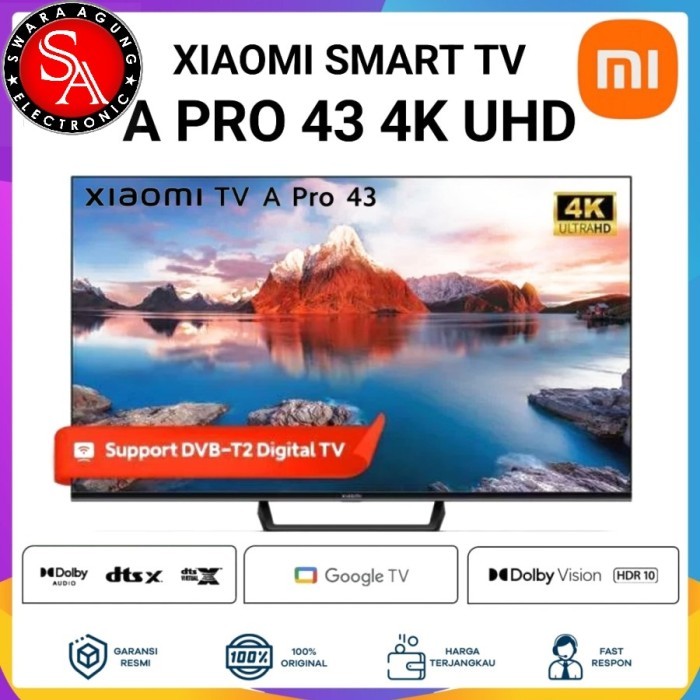Jual Led UHD 4K Google TV 43 Inch Xioami 43 A PRO Series -Android ...