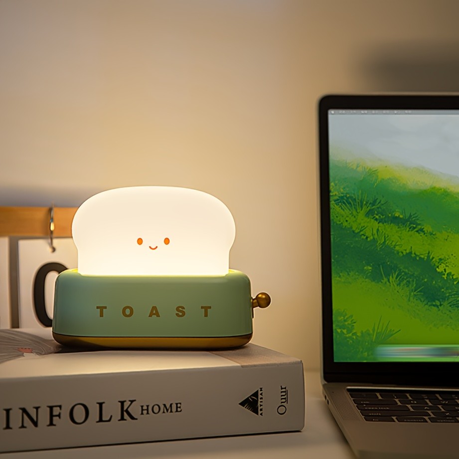 Jual Cute Toast Bread LED Night Lamp,Creative USB Reargeable Toast ...