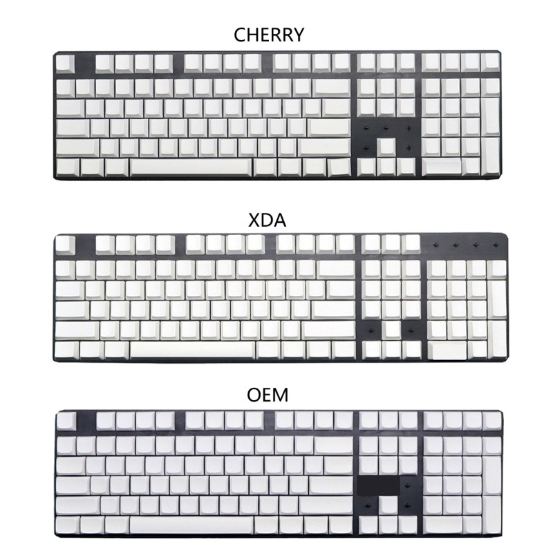 Jual 108 Key PBT Blank Keycaps Cherry OEM XDA No Letter White Keycap ...