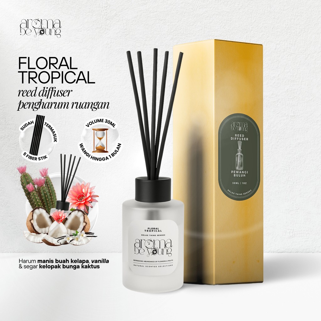 Jual Floral Tropical Reed Diffuser Aromatherapy Premium 30ml | Aroma Be ...