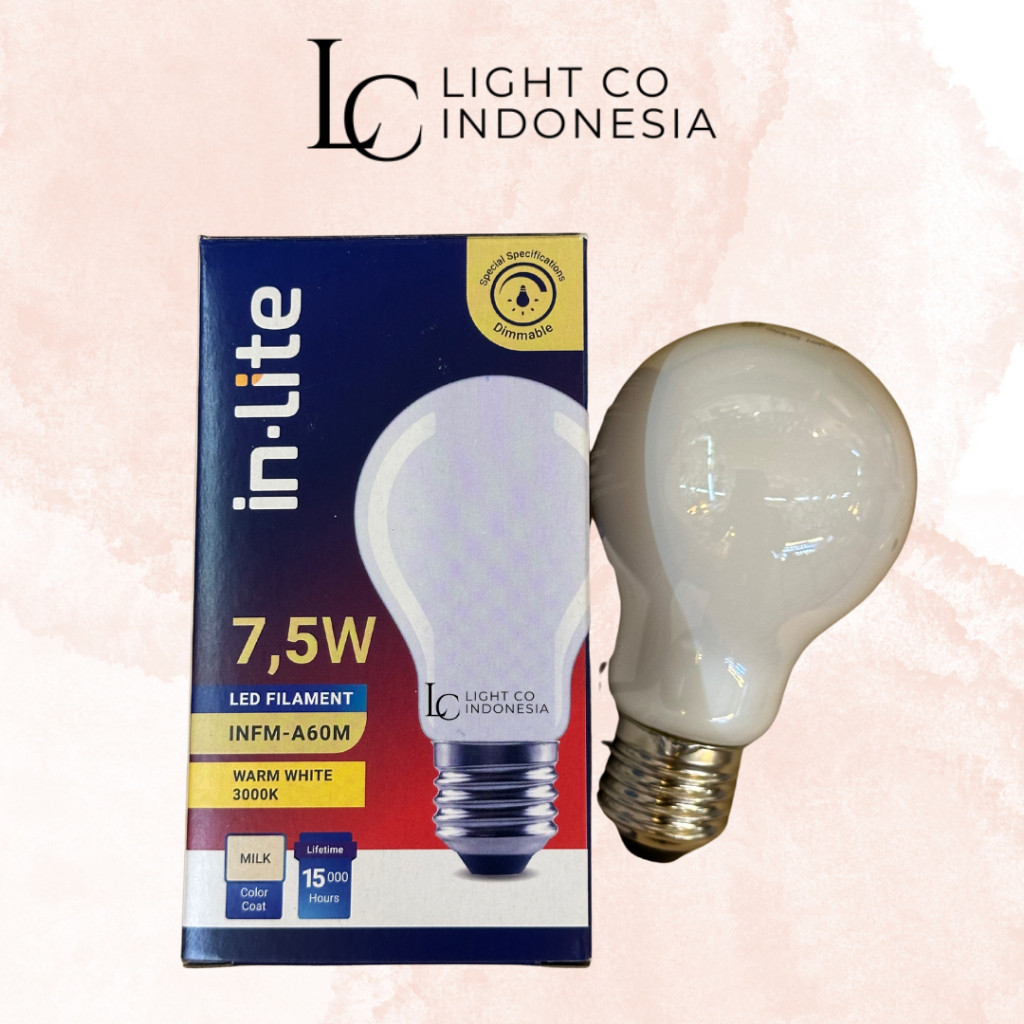 Jual INLITE Led Bulb Dimmer 7.5w E27 3000k / Inlite Led A60 7.5w ...