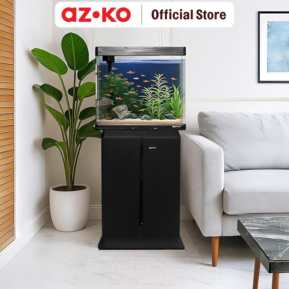 Jual AZKO Boyu 45 ltr Set Aquarium & Kabinet Ms-520m - Hitam Dekorasi ...