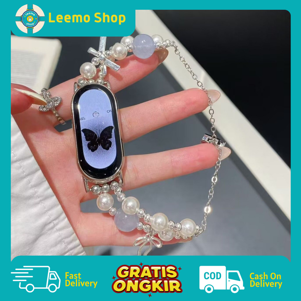 Jual Strap Smartwatch Beads Rantai Mutiara Charm Pita Cantik – Tali ...