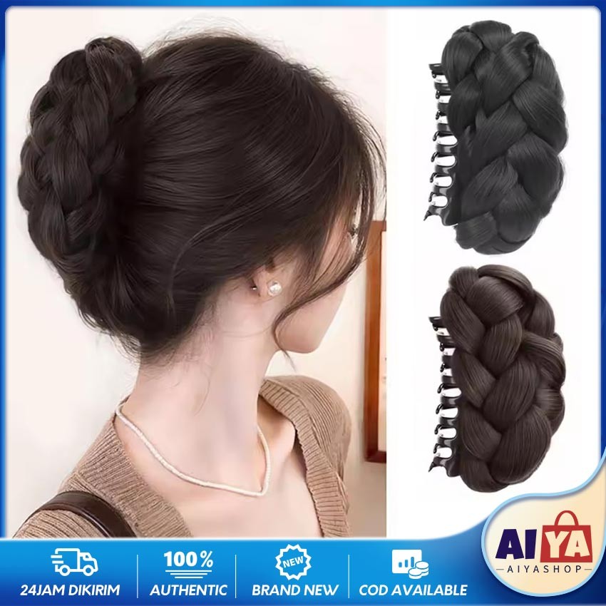 Jual Sanggul Instan Modern/Sanggul Jepit Rambut Palsu Model Twist Braid ...