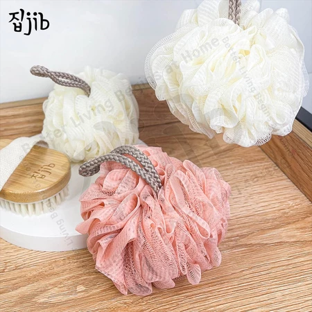 JIB Korean Shower Puff spons mandi bulat warna pastel estetis